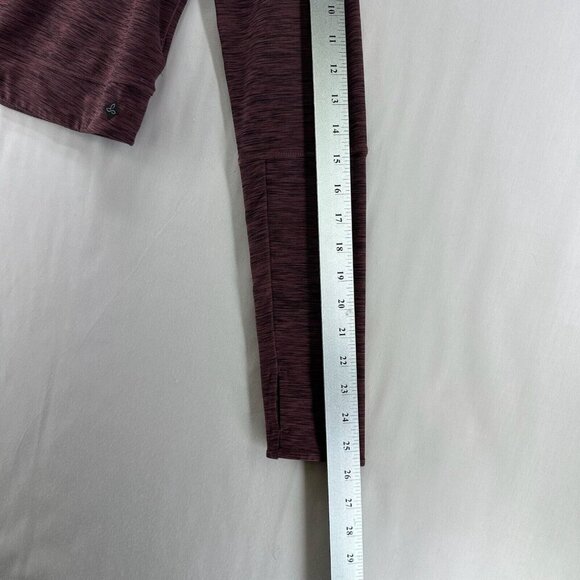 Prana Top Women Sz M Zandra Funnel Neck Crop Long Sleeve Athletic Raisin Heather - Picture 11 of 11